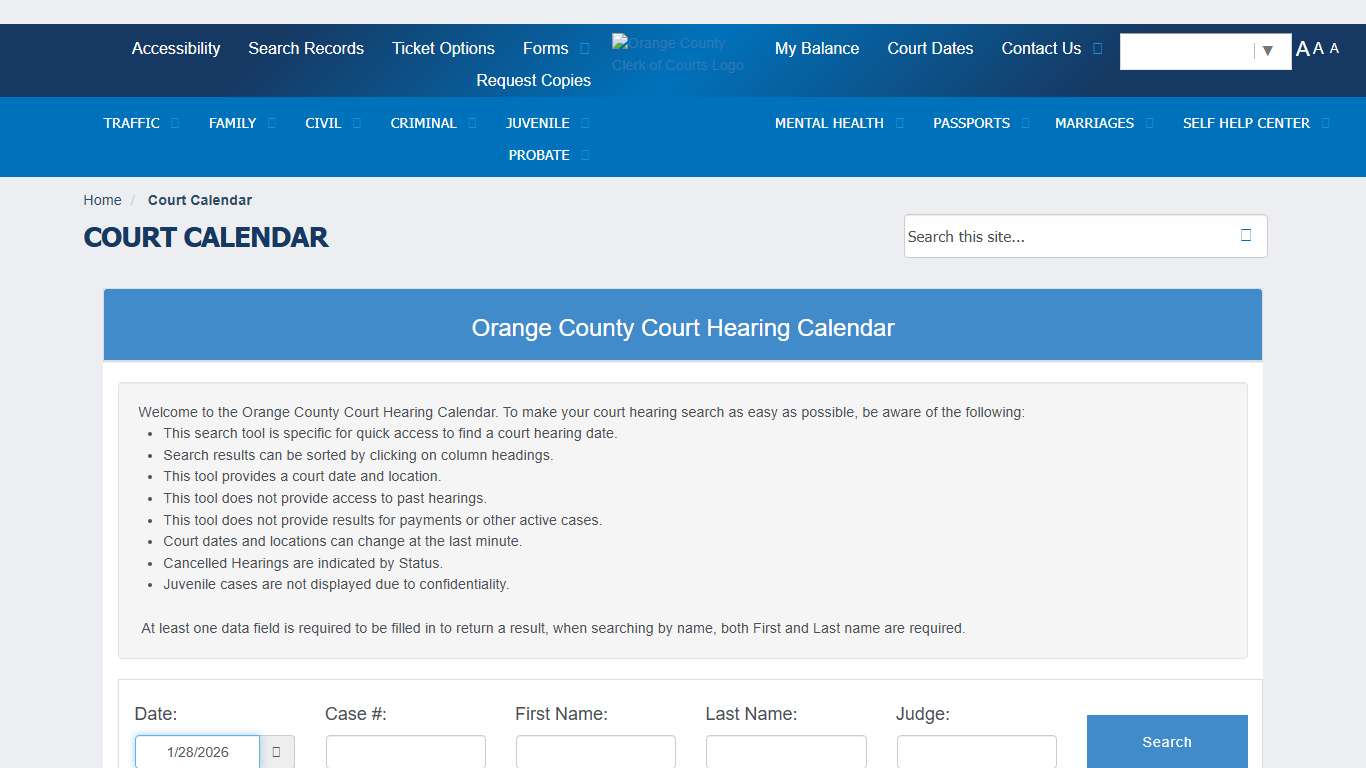 My Orange Clerk Home